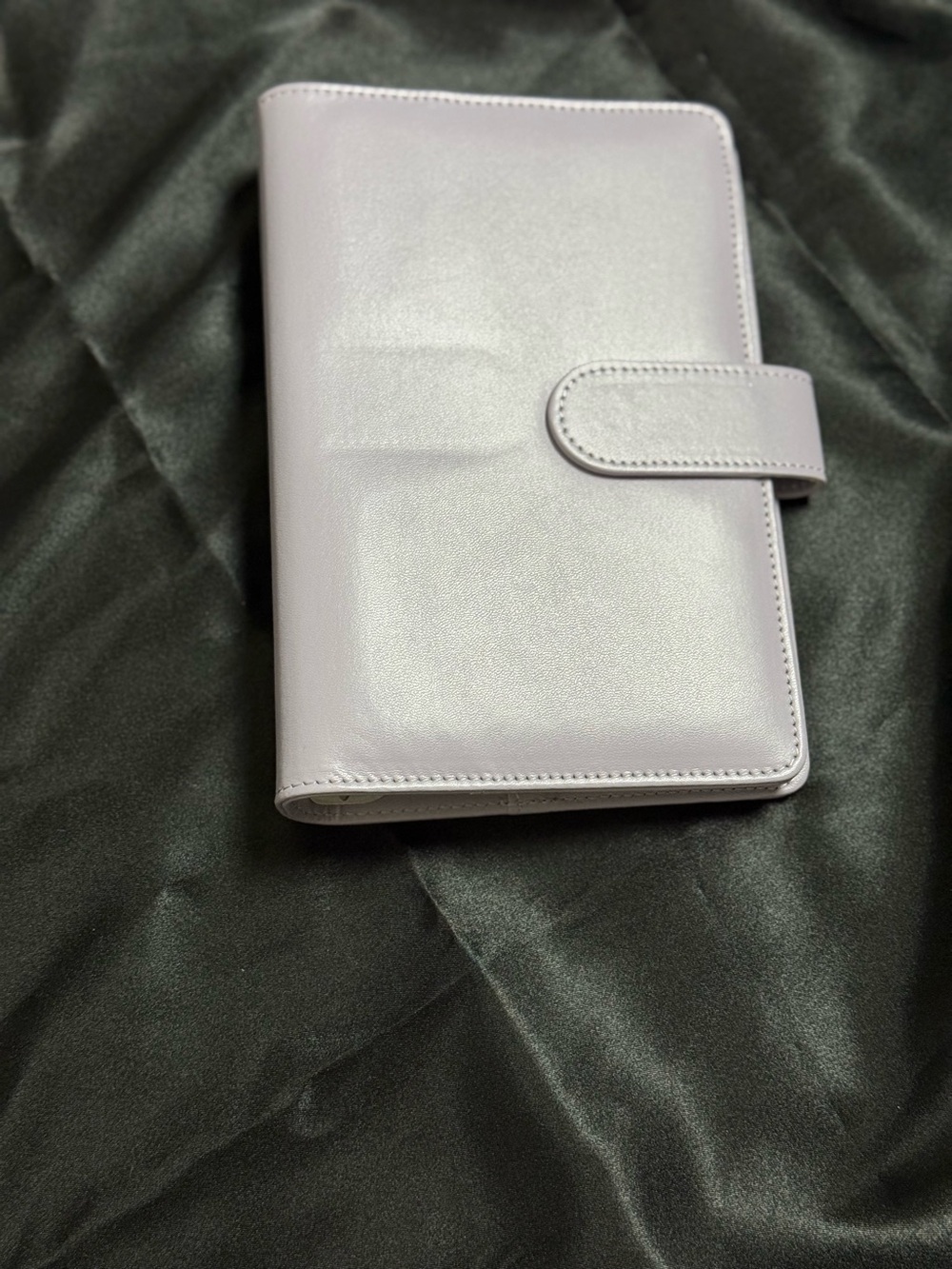 Light Lilac Leather Planner with Snap Closure/ Budget Binder A6